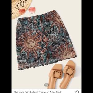 Shein Curve Moon Print Skirt